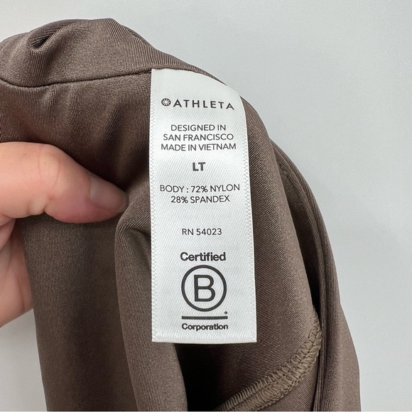 Athleta Elation Shine Tight in Coffee House Shimmer Brown Size LT Large Tall - Picture 9 of 13